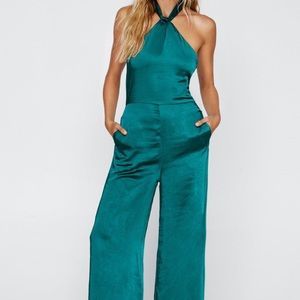 Emerald green jumpsuit holiday